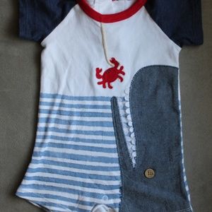 Mud Pie boys summer whale outfit 0-3M